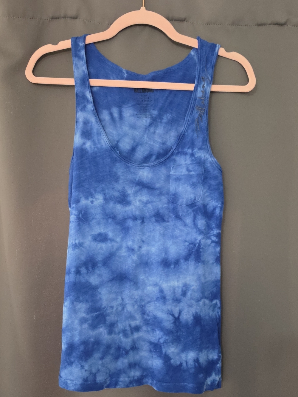 Billabong Blue Tie-Dye Scoop Neck Tank